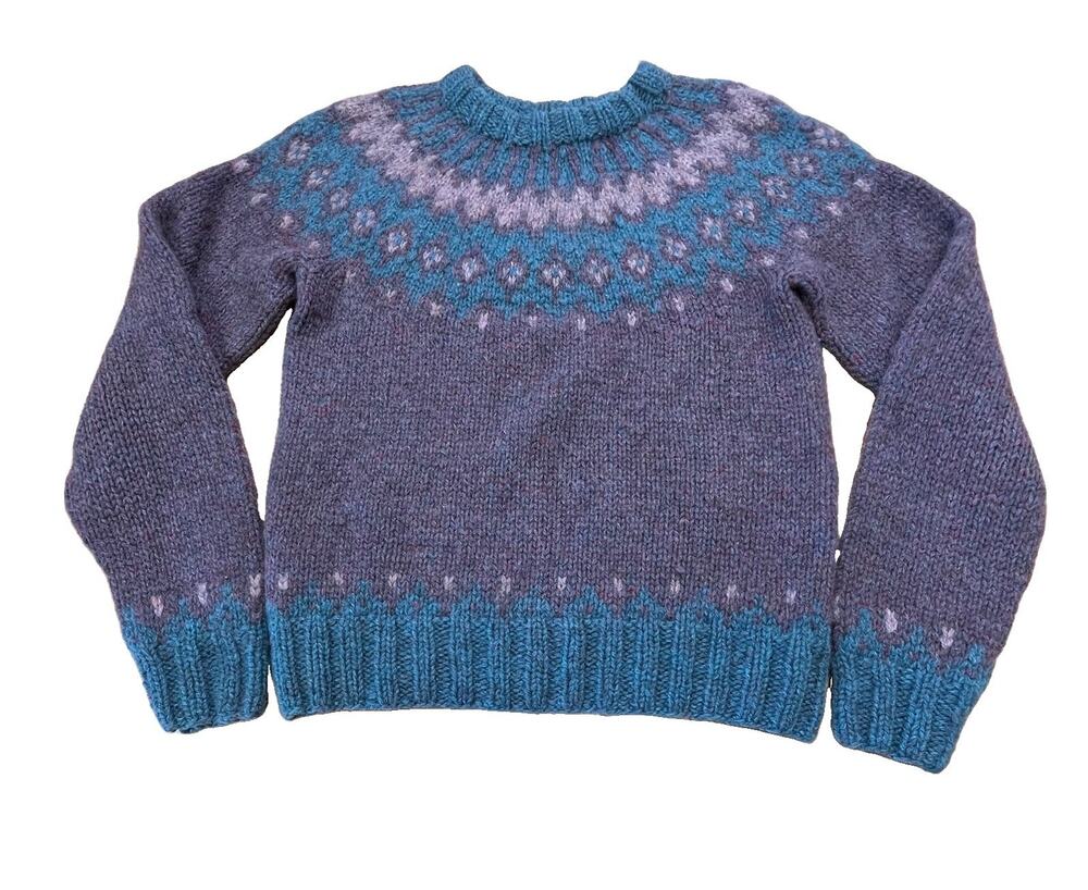 Vtg Scotland Yard England Shetland Wool Fair Isle Sweater Womens Size Large